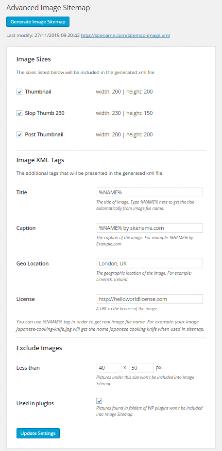 جزئیات نقشه سایت
