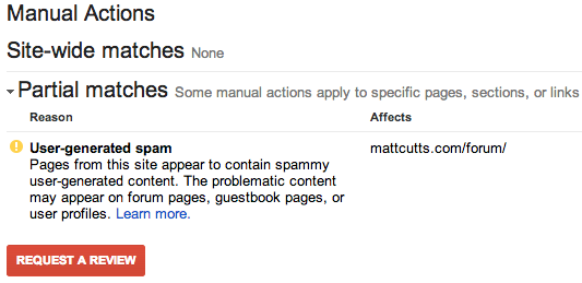 google manual penalty