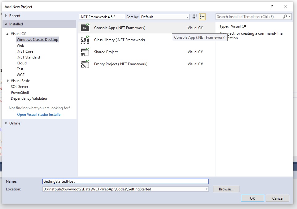 Create Console Application