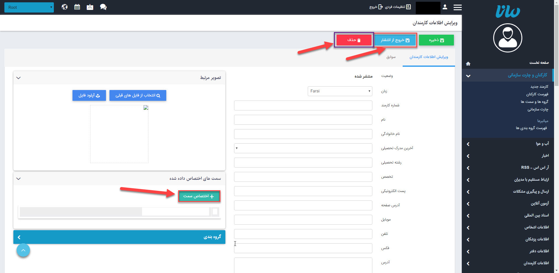 چارت سازمانی