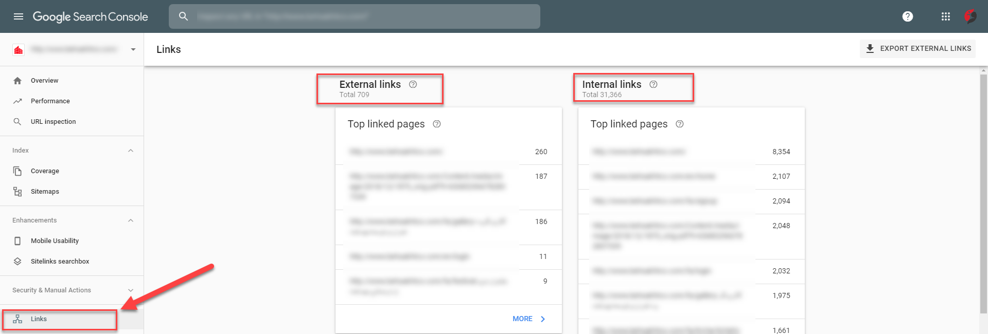  google webmaster tools Links
