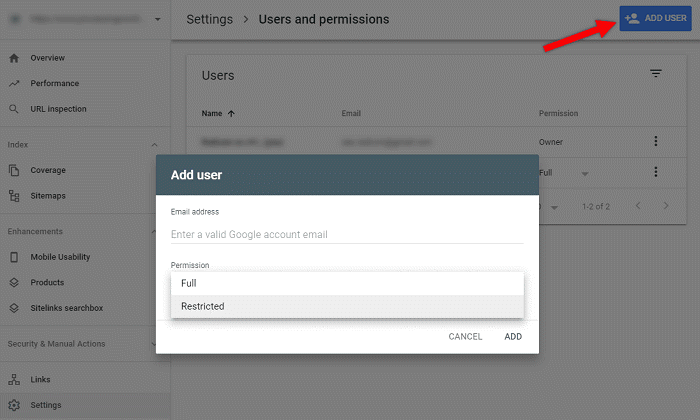 دسترسی به وبمستر