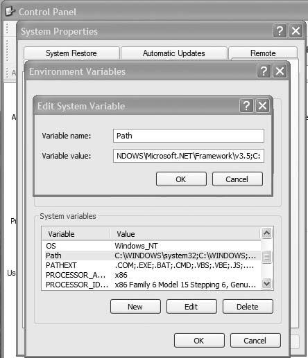 five versions of the .NET Framework loaded
