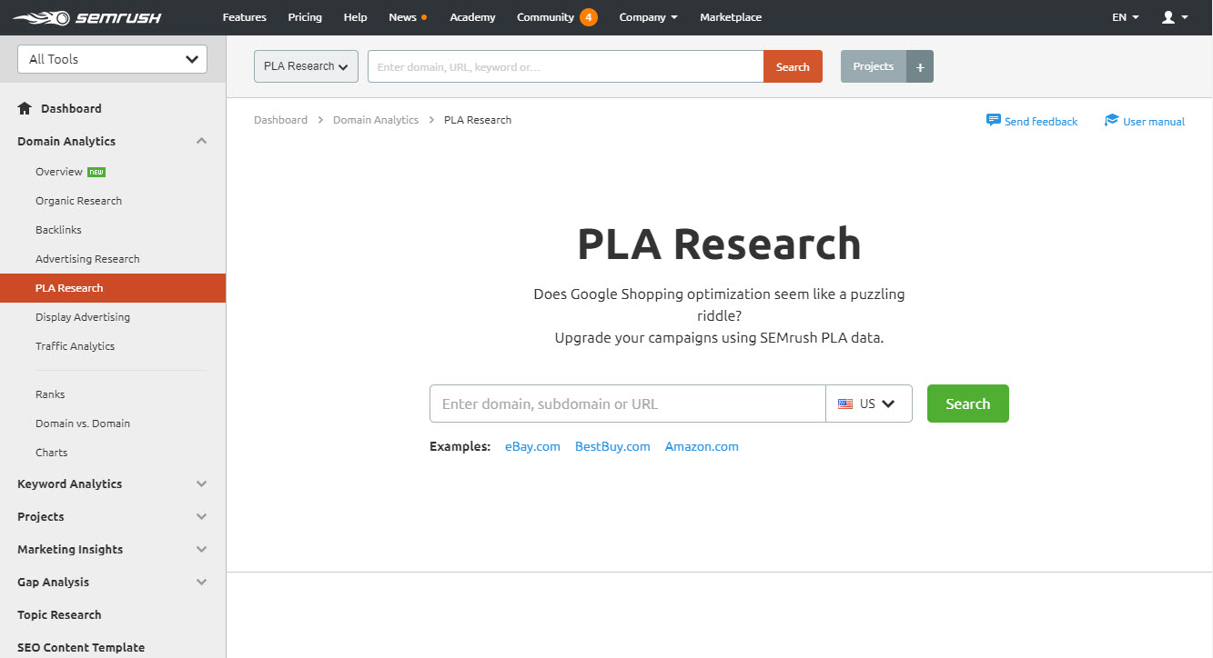 pla research semrush