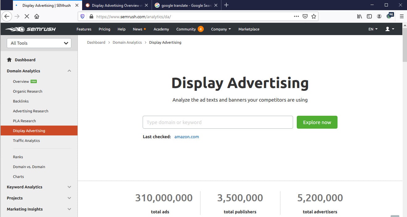 display Advertising semrush