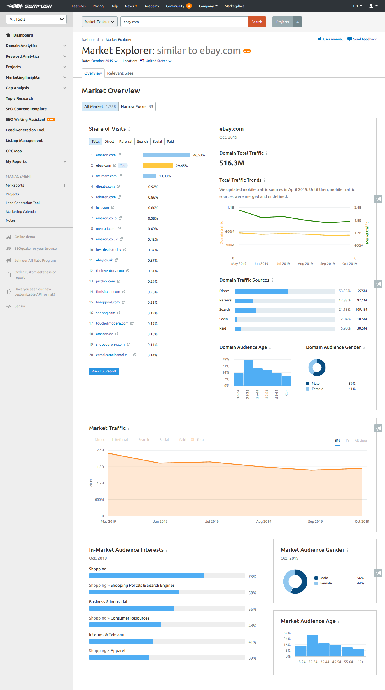marketing insight market explorer semrush