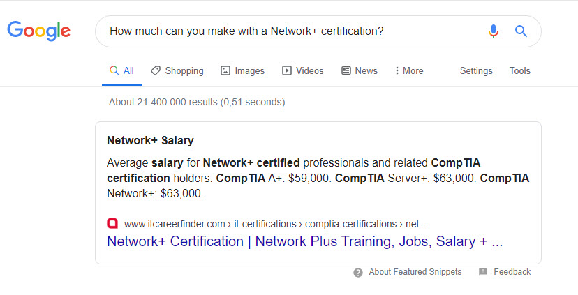 semrush feature snippets