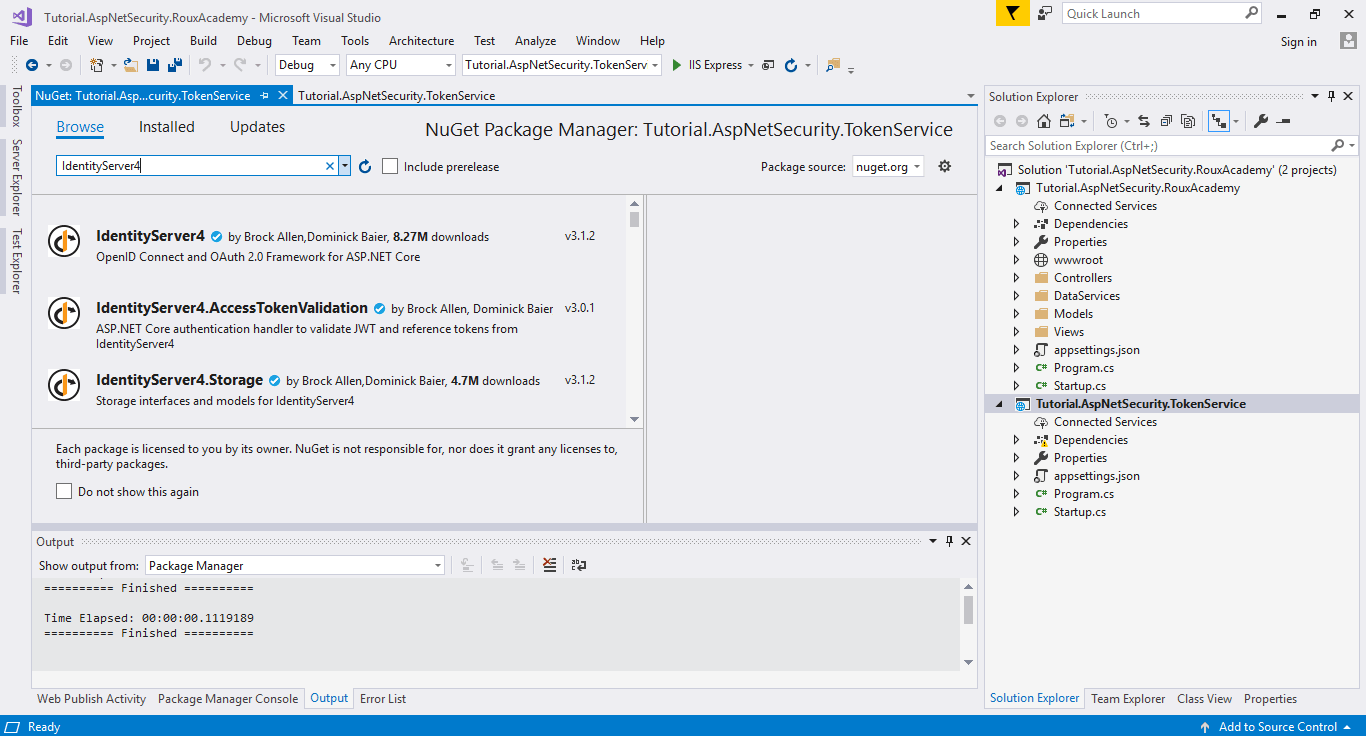 Get started with IdentityServer - Type IdentityServer4
