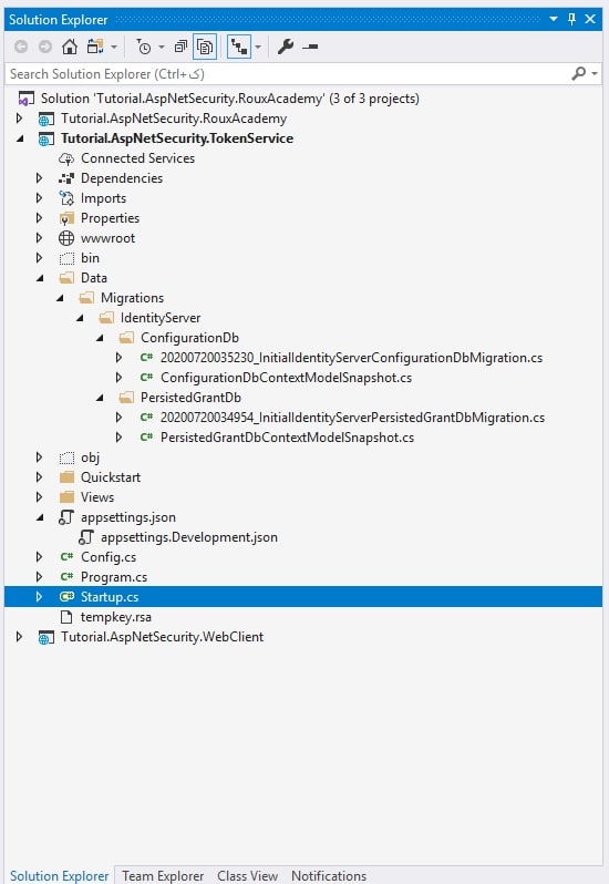 Initialize IdentityServer database - Data Folder