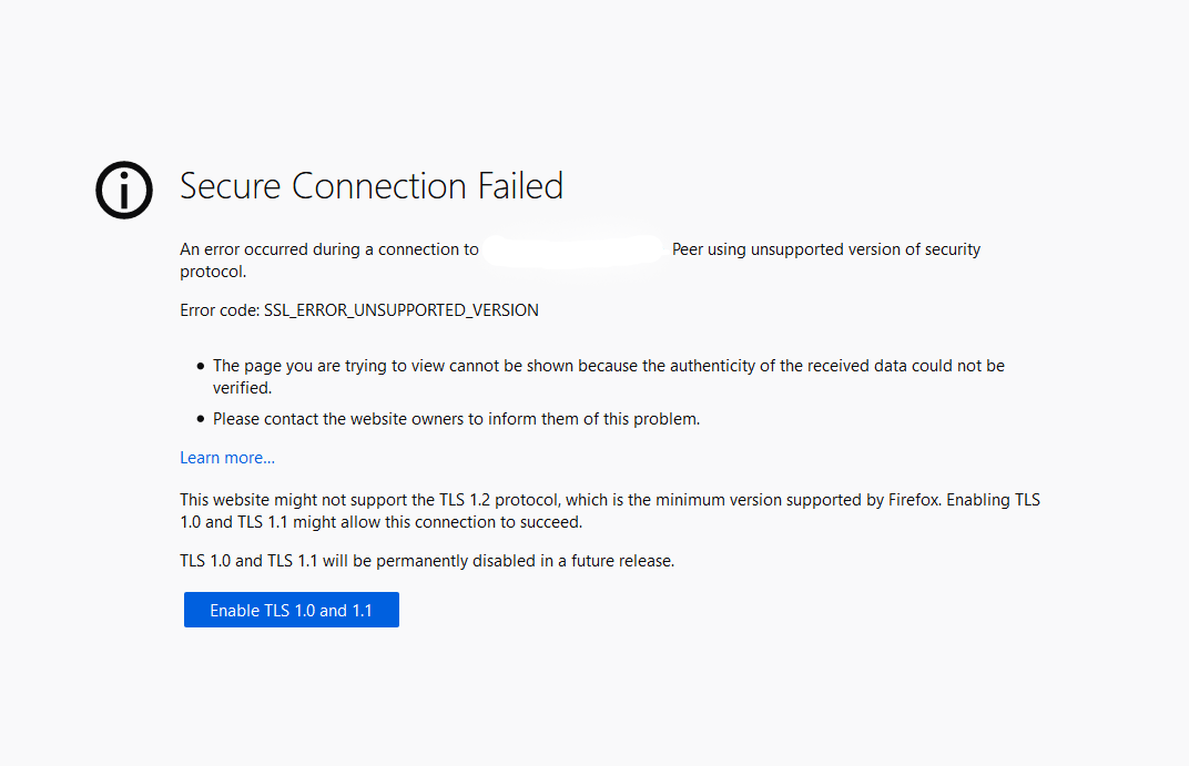 tls version error