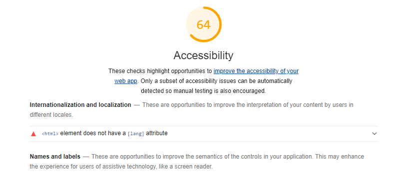 lighthouse accessibility