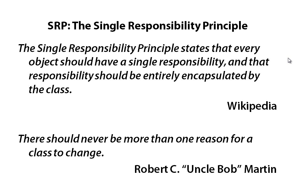 01 - The Single Responsibility Principle - Definition